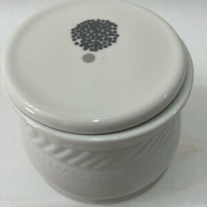 Gibson Housewares Vintage Stoneware Canister Crock  Sugar Bowl With Lid 3 1/2 In